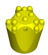 Laden Sie das Bild in den Galerie-Viewer, Stiftbohrkrone 76mm R38 "ES" gehärtet / Button Bit 76mm R38 "ES" hardened