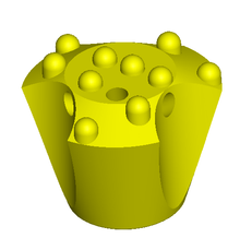 Laden Sie das Bild in den Galerie-Viewer, Stiftbohrkrone 90mm R38 "ES" gehärtet / Button Bit 90mm R38 "ES" hardened