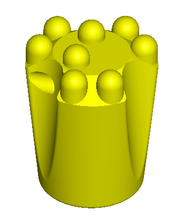 Laden Sie das Bild in den Galerie-Viewer, Stiftbohrkrone 51mm R32 "ES" gehärtet / Button Bit 51mm R32 "ES" hardened