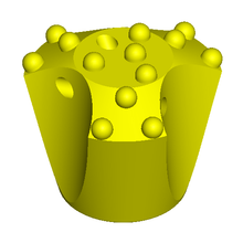 Laden Sie das Bild in den Galerie-Viewer, Stiftbohrkrone 100mm R51 "ES" gehärtet / Button Bit 100mm R51 "ES" hardened